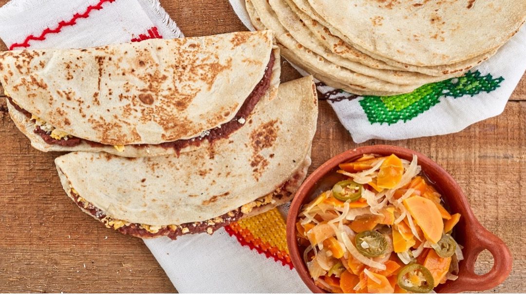 Honduran Black Bean and Veggie Quesadilla