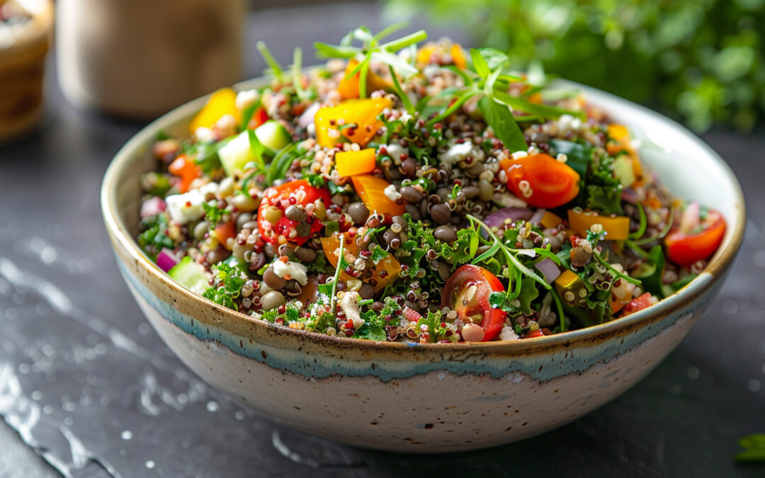 Greek Salad with Quinoa & Black Lentils
