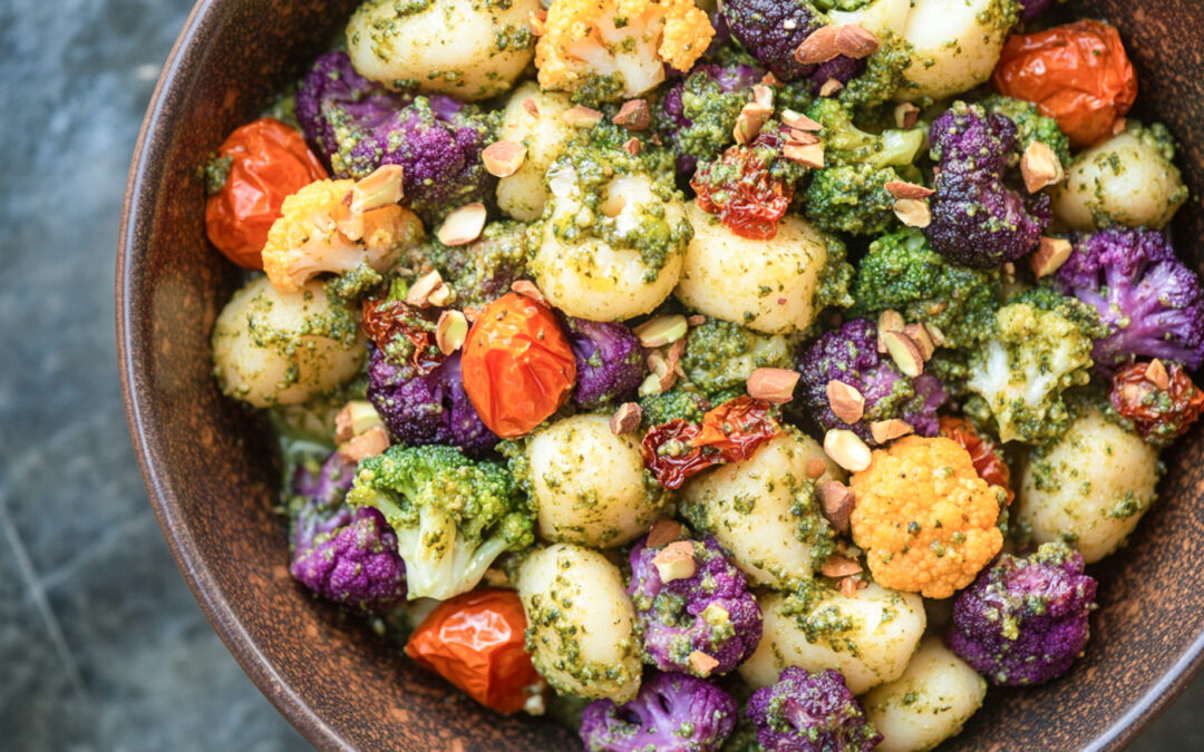 Gnocchi with Market Veggies in Preserved Lemon Pesto