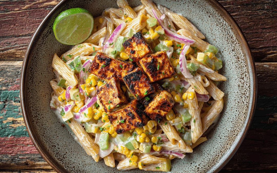 Elote Pasta with Tajin Tofu