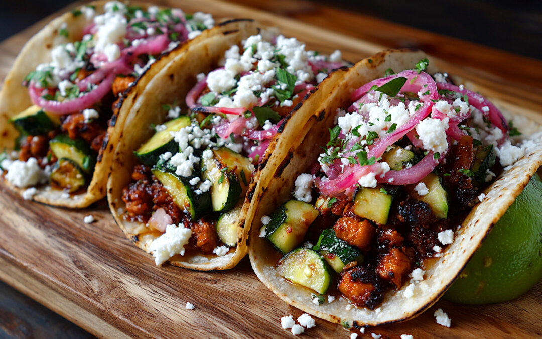 BBQ Brisket Tacos with Cheesy Broccoli