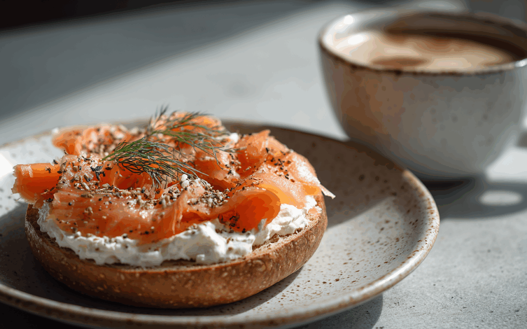 Bagel with Cream Cheese and Carrot Lox