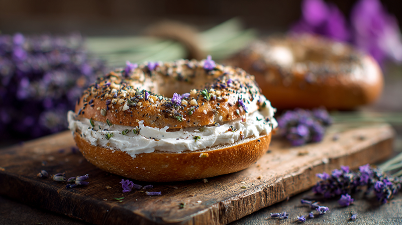 Lavender Cream Cheese Bagel
